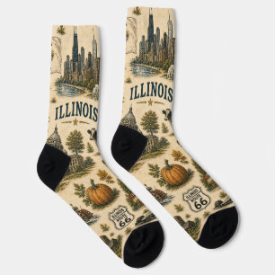 Chaussette itinéraire 66 de l'Illinois Voyage dans la ville v