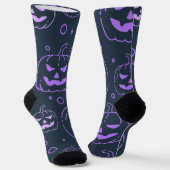 Chaussette Jack-o-lanterne violet (Angulaire)