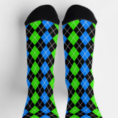 Chaussette Jacquard bleu vert noir Diamant Design (Haut)