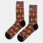 Chaussette Jacquard Brown et orange - teintes automnales - pe (Gauche)