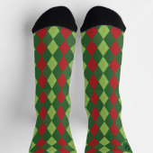 Chaussette Jacquard de Noël rouge rétro Motif Monogramme (Haut)