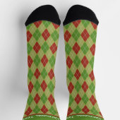 Chaussette Jacquard de vacances - vert et rouge - ajouter slo (Haut)