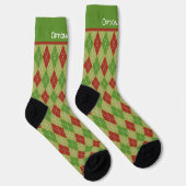 Chaussette Jacquard de vacances - vert et rouge - ajouter slo (Droite)