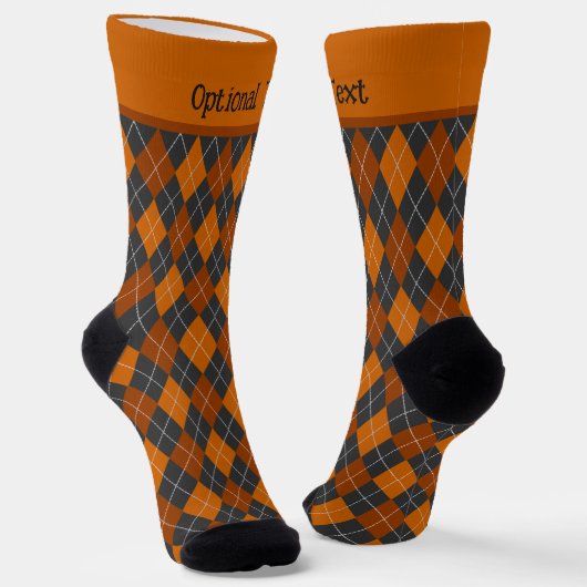 Chaussette Jacquard Halloween orange diamants noirs - ajouter (Angulaire)