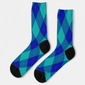 Chaussette Jacquard Monogramme initial bleu turquoise (Gauche)