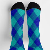Chaussette Jacquard Monogramme initial bleu turquoise (Haut)