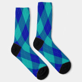 Chaussette Jacquard Monogramme initial bleu turquoise (Droite)