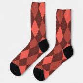 Chaussette Jacquard Monogramme Première Terracotta (Gauche)