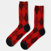 Chaussette Jacquard Monogramme rouge initial (Gauche)