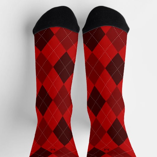 Chaussette Jacquard Monogramme rouge initial (Haut)