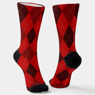 Chaussette Jacquard Monogramme rouge initial