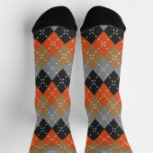 Chaussette Jacquard noir gris clair orange (Haut)