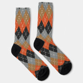 Chaussette Jacquard noir gris clair orange (Droite)