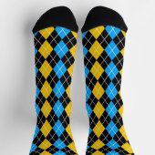 Chaussette Jacquard noir jaune Design diamant (Haut)