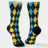 Chaussette Jacquard noir jaune Design diamant (Angulaire)