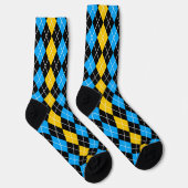 Chaussette Jacquard noir jaune Design diamant (Droite)