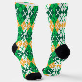 Chaussette Jacquard Vert Et Jaune (Angulaire)