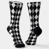 Chaussette JACQUARDS en NOIR & ACIER GRAY Chaussettes Motifs (Angulaire)