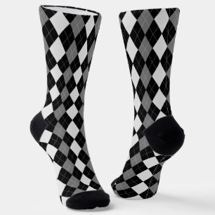 Chaussette JACQUARDS  en NOIR & ACIER GRAY Chaussettes Motifs