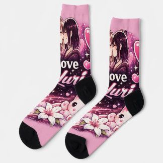 Chaussette J'adore Yuri | Esthétique Anime Filles Amoureuses