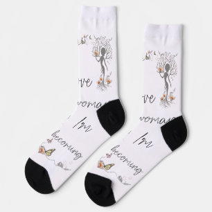 Chaussette J'aime la femme que je deviens. Cadeau d'amour de