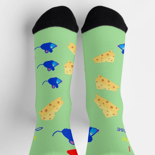 Chaussette J'aime le fromage et les mices bleues (Haut)