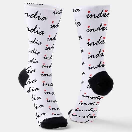 Chaussette J'aime l'Inde (Angulaire)