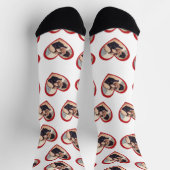 Chaussette J'aime ma petite amie en forme de coeur photo blan (Haut)