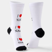 Chaussette J'aime nom (personnalisable) (Angulaire)