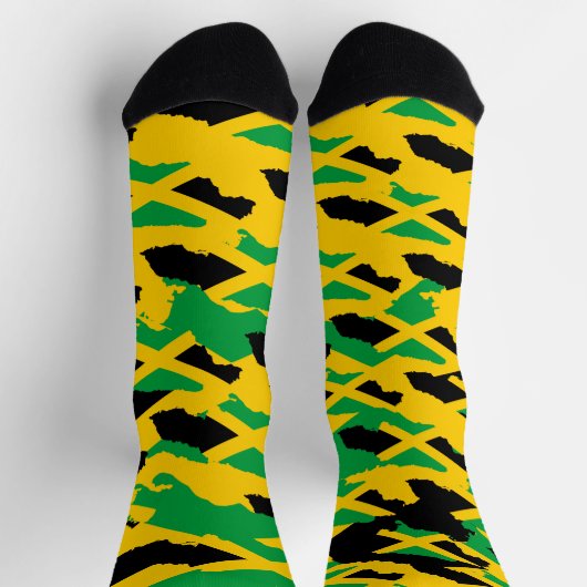 Chaussette Jamaica Flag Modern Art Rasta Roots Camo Socks (Haut)