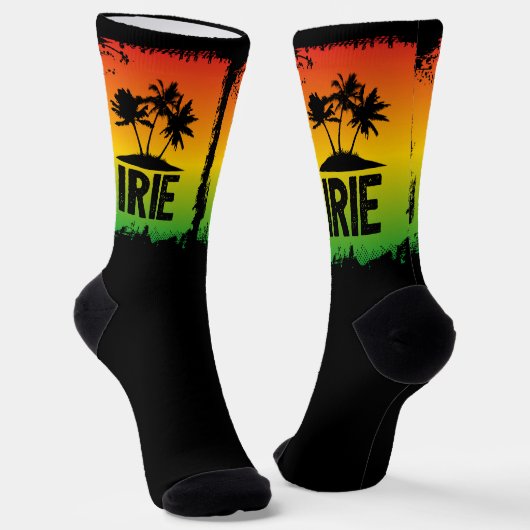 Chaussette Jamaican Rastafarian IRIE Palm Trees (Angulaire)