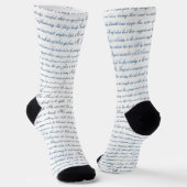 Chaussette Jane Austen Texte Chaussettes Bleues Blances (Angulaire)