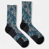 Chaussette Jardin aux bleuets, bleu et gris (Droite)