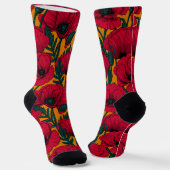 Chaussette Jardin de coquelicots rouges (Angulaire)