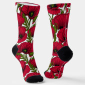 Chaussette Jardin de coquelicots rouges 2 (Angulaire)