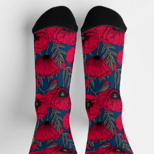 Chaussette Jardin de pavots nocturnes