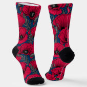 Chaussette Jardin de pavots nocturnes (Angulaire)