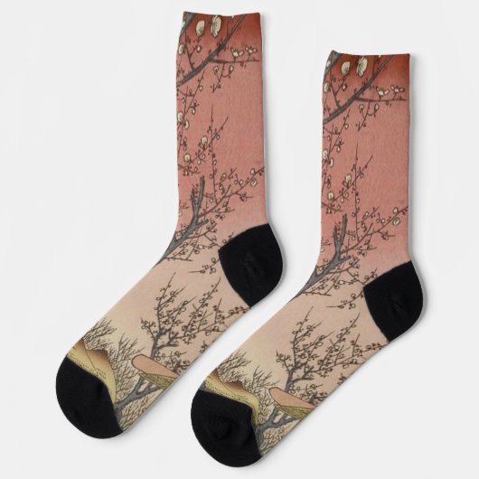 Chaussette Jardin de prune fleuri d'arbre japonais (Gauche)