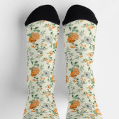Chaussette Jardin Jaune doux motif floral (Haut)