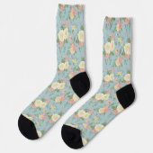 Chaussette Jardin Peony motif floral (Gauche)