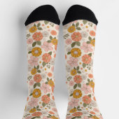 Chaussette Jardin rose et orange Motif (Haut)