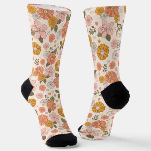 Chaussette Jardin rose et orange Motif (Angulaire)
