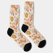 Chaussette Jardin rose et orange Motif (Droite)