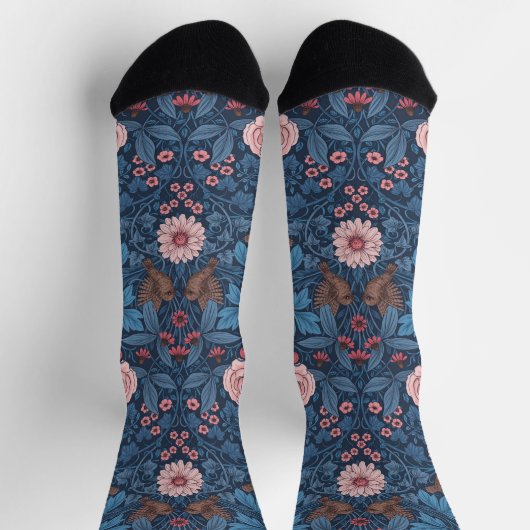 Chaussette Jardin sauvage en bleu (Haut)