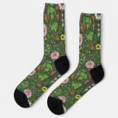 Chaussette Jardin sauvage en vert (Gauche)
