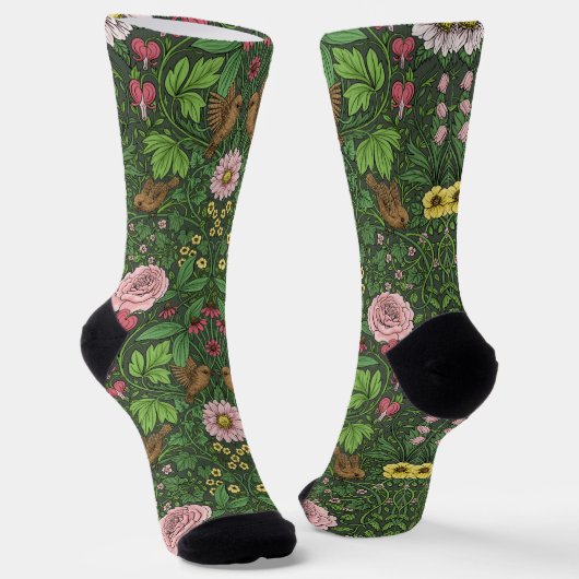 Chaussette Jardin sauvage en vert (Angulaire)