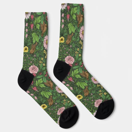 Chaussette Jardin sauvage en vert (Droite)