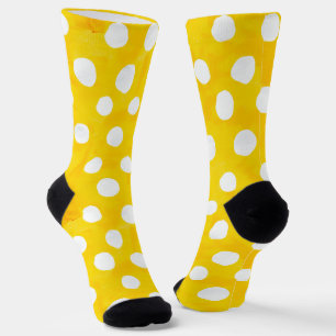 Chaussette Jaune avec Pois blancs