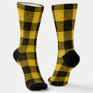 Chaussette Jaune Croix à carreaux noirs Buffalo Check