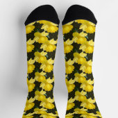 Chaussette Jaune Daffodils de printemps Floral Motif de photo (Haut)